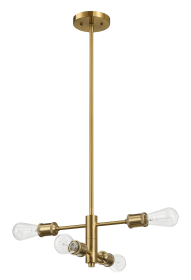Trellis Four Lights Modern Gold Chandelier Vintage Pendant Fixture for Living Room Dining Kitchen 15"W Ã— 6.75"H