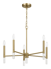 Courtyard Five Light Golden Brass Candle Light Chandelier 24"W Ã— 17.75"H