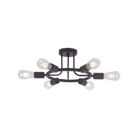 6 Light Modern Sputnik Lights Semi Flush Mount Ceiling Light Oil-Rubbed Bronze Finished