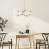 8-Light Metal Chandelier with Globe Bulbs