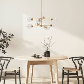 8-Light Metal Chandelier with Globe Bulbs