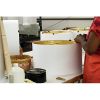 Empire Cyliner "V" Notch Softback Lampshade with Washer Fitter, Egg Color Natural Fabric Lampshade for Table Lamps, 10" Top x 14" Bottom x 10" Height