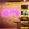 VEVOR Let's Party Neon Sign, 26" x 12" Neon Sign for Wall Decor, Adjustable Brightness Pink Neon Light Sign with Remote Control and Power Adapter