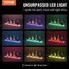 VEVOR Wall Mounted LED Lighted Liquor Bottle Display Home Bar Shelf 30" 1-Step