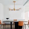 Modern Crystal Chandeliers, 9 Lights Golden Chandelier for Living Room Bedroom, Dining Room Chandelier Over Table