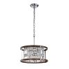 Warehouse of Tiffany Azari Imitation Woodgrain/Chrome Wood/Metal/Crystal 3-light 16-inch Chandelier