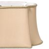 Fancy Oblong Softback Lampshade with Washer Fitter, Vintage Gold Color Natural Fabric Lampshade for Table Lamps, 10" Top x 14" Bottom x 10" Height