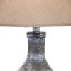 Niek 30 Inch Hydrocal Table Lamp, Empire Shade, Urn Base, Gray Wash Finish