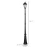 Outsunny 8' Solar Lamp Post Light, Waterproof Aluminum, Motion Activated Sensor PIR, Automatic Outdoor Vintage Street Lamp for Garden, Lawn, Pathway