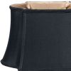 Fancy Oblong Softback Lampshade with Washer Fitter, Black Natural Fabric Lampshade with Bronze Lining for Table Lamps