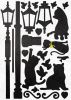 Cats & Lamp - Large Wall Decals Stickers Appliques Home Decor