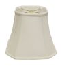 Cut Corner Square Bell Softback Lampshade with Washer Fitter, White Natural Fabric Lampshade for Table Lamps, 9" Top x 16" Bottom x 13" Height