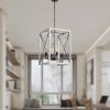 Modern American luxury style square E12 retro chandelier iron 4 bulb white living room chandelier, without bulb