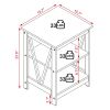 conifferism Wood Small End Table with 3-Tiered Shelves for Storage, Narrow Night Stands for Bedrooms