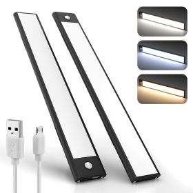 LED Motion Sensor Cabinet Light 12 Inch. Pack of 2 Black Under Cabinet Lights Motion Sensor. 51 LEDs Aluminum + PC Motion Sensor Under Cabinet Light R