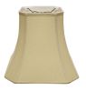 Cut Corner Square Bell Softback Lampshade with Washer Fitter, Tan Color Fabric Lampshade for Table Lamps, Natural Linen