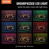 VEVOR LED Lighted Liquor Bottle Display, 2 Tiers 30 Inches, Illuminated Home Bar Shelf with RF Remote & App Control 7 Static Colors 1-4 H Timing
