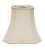Cut Corner Square Bell Softback Lampshade with Washer Fitter, Natural Color Fabric Lampshade for Table Lamps, Natural Linen