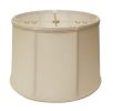 Retro Drum Softback Lampshade with Washer Fitter, Vanilla Color Fabric Lampshade for Table Lamps, Natural Linen, 11" Top x 13" Bottom x 9.25" Height