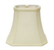 Cut Corner Rectangle Bell Softback Lampshade with Washer Fitter, Egg Color Natural Fabric Lampshade for Table Lamps