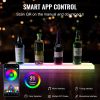 VEVOR Wall Mounted LED Lighted Liquor Bottle Display Home Bar Shelf 30" 1-Step