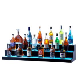 VEVOR LED Lighted Liquor Bottle Display Bar Shelf RF & App Control 48" 3-Step