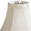 Pure Silk Pongee Chandelier Lampshade with Flame Clip (Set of 6), Egg Color Natural Fabric Lampshade for Table Lamps