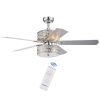 Empire Deux 5-Blade Silver Chandelier Ceiling Fan