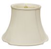 Inverted Corner Oval Softback Lampshade with Washer Fitter, White Natural Fabric Lampshade for Table Lamps, 9" Top x 15" Bottom x 10" Height