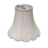 Scallop Bell Softback Lampshade with Washer Fitter, White Natural Fabric Lampshade for Table Lamps, 5" Top x 10" Bottom x 8" Height