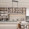 Modern American luxury rectangular E12 retro chandelier metal 12-bulb white chandelier, without bulbs