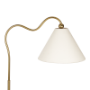 Majestic Brass Ring Base Curved Floor Lamp with Triangle White Drum Shade