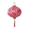 12inch Red Cotton Flower Chinese Cloth Lantern Decorative Round Hanging Paper Lantern Festival Decoration