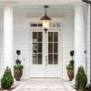 Rustic Outdoor Hanging Lantern, Weatherproof Vintage Pendant Light with Clear Glass Shade, Waterproof Exterior Lighting Fixture for Porch, Patio