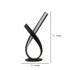 Metal Upright Knotted Design Table Lamp with Round Shaped Base, Black and Gray