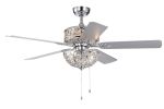 Hegasal Chrome Dual Lamp Crystal Lighted Chandelier