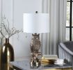 27.5" Silver Owl on A Branch Resin Table Lamp