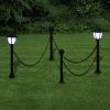 Solar Lights 4 pcs with Chain Fence and Poles