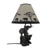 Elephant and Baby on Expedition Sculptural Table Lamp with Decorative Shade