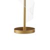 19 Inch Accent Table Lamp, S Design Wave Shade, Metal Base, White, Gold