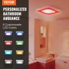 VEVOR Bathroom Exhaust Fan, 8 LED Colors, 110 CFM Efficiency Ventilation, 1.5sones Low Noise All-Copper Motor, Energy-Saving Bathroom Ceiling Fan