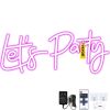VEVOR Let's Party Neon Sign, 26" x 12" Neon Sign for Wall Decor, Adjustable Brightness Pink Neon Light Sign with Remote Control and Power Adapter