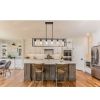 6 Light Rectangle Chandelier Contemporary Farmhouse Linear Pendant Lighting Black Industrial Vintage Kitchen Island Metal Cage Ceiling Light Fixture