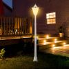77" Solar Lamp Post Light, Waterproof Aluminum Outdoor Vintage Street Lamp, Motion Activated Sensor PIR, Adjustable Brightness, for Garden, Lawn