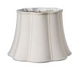 Melon Out Scallop Softback Lampshade with Washer Fitter, Cream Color Natural Fabric Lampshade for Table Lamps, 10" Top x 14" Bottom x 10" Height