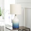 Ombre Ceramic Table Lamp;  Blue Finish