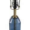 Faceted Blue Glass Table Lamp