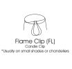 Slant Pencil Pleat Chandelier Lampshade with Flame Clip, Ash (Set of 6)