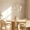8-Light Metal Chandelier with Globe Bulbs