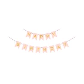 Valentine's Day Halloween Christmas New Year Thanksgiving  Light Pink English Happy Birthday Strip